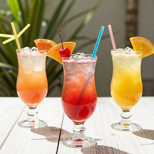 Vibrant Tropical Drinks in Summer