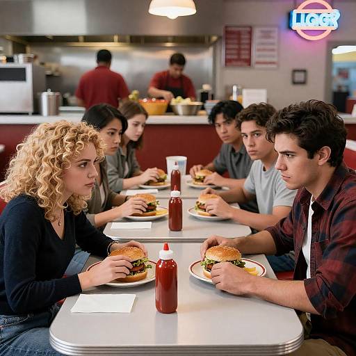 Vibrant Diner Scene with Friends