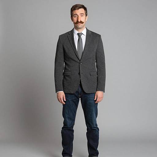 Man in Costume with Large Fake Nose and Mustache