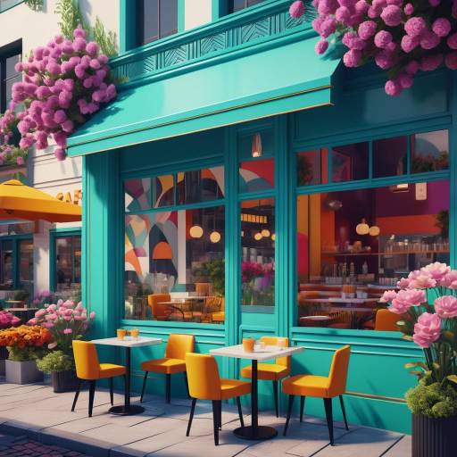 Art Deco Inspired Urban Café Scene Art Deco Inspired Urban Café Scene