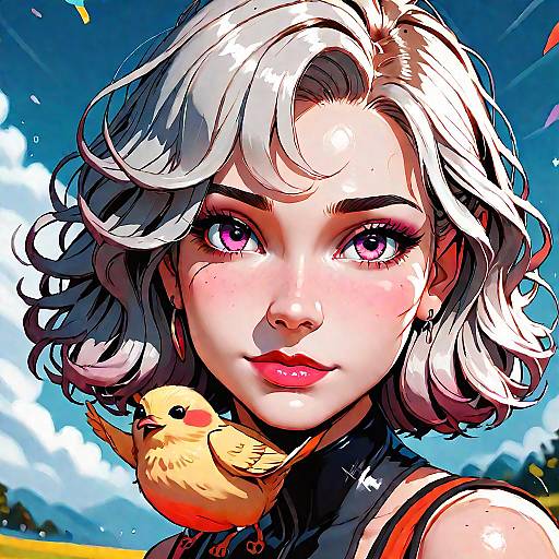 Pastel Chicks Following Mother Hen