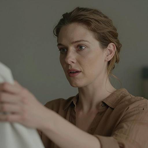 Intense Portrait of a Woman in Brown