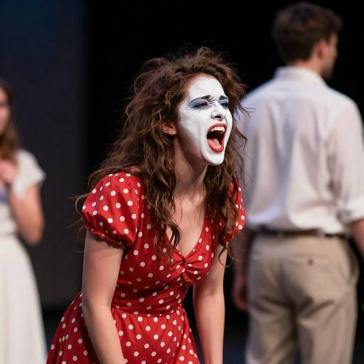 Woman Screaming in Red Polka-Dots