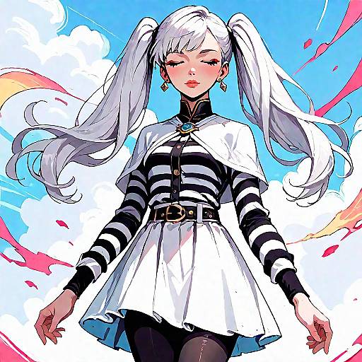 Anime Girl with Long Twintails Outfit