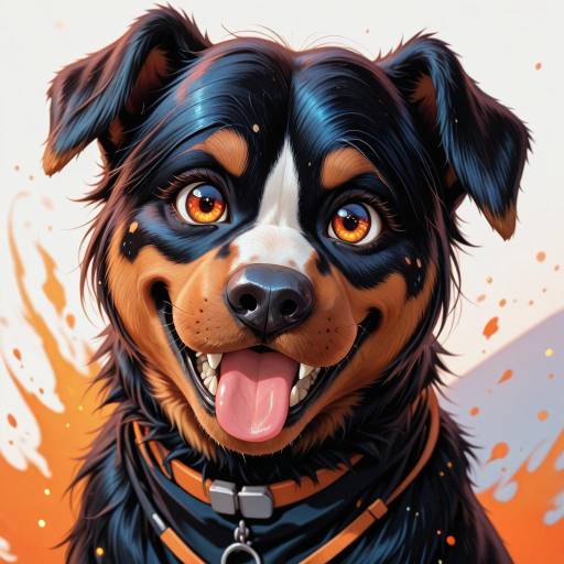 Joyful Cartoon Rottweiler Illustration