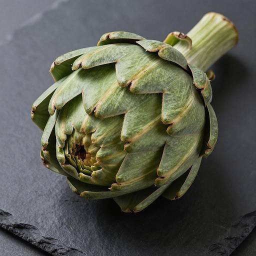 Photorealistic Artichoke on Slate Surface