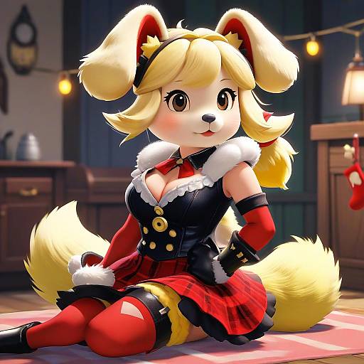 High-Resolution Furry Dog Girl Artwork