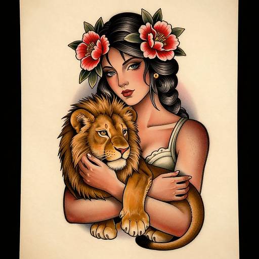 Neo Traditional Apothecary with Lion Cub