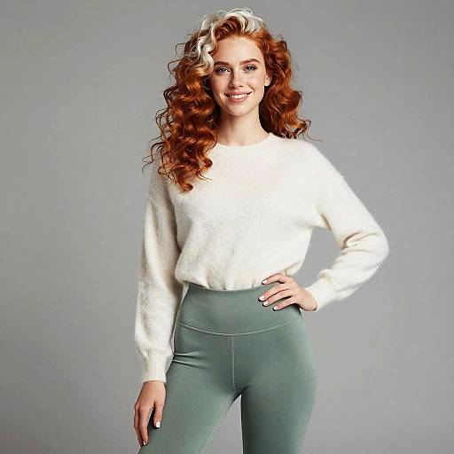 Photorealistic Portrait of Curly Ginger Girl