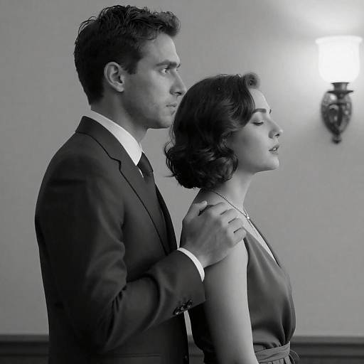 Intense Black and White Portrait of Couple