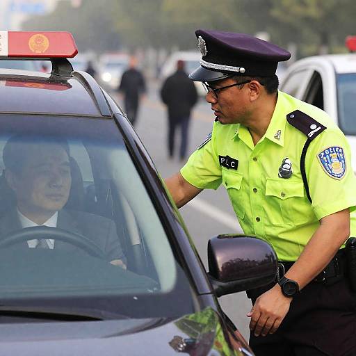 Police Officer Interacting with Driver