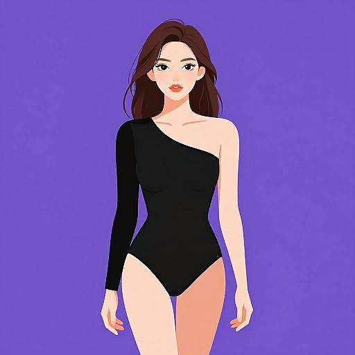 Minimalist Woman in Asymmetrical Bodysuit