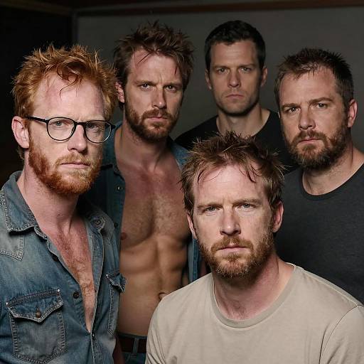 Intense Group Portrait of Rugged Men