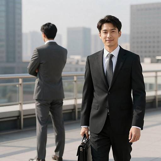 Businessmen on Rooftop Terrace Portrait