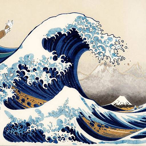 Dynamic Kanagawa Wave Tattoo Design