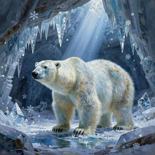 Surreal Frozen Glacier Cave Scene