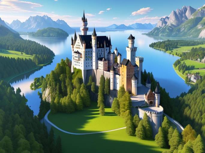 Dreamy Landscape with Castle Neuschwanstein Clones