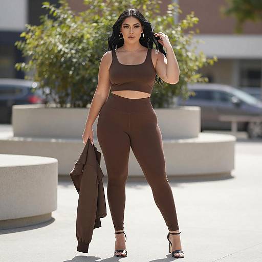 Confident Woman in Urban Park