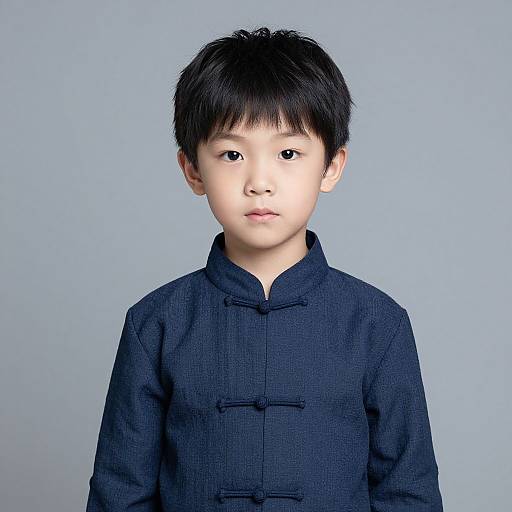 Realistic Kid in Traditional Chinese Costume