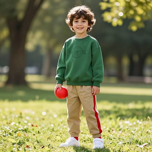 Confident Boy in Sunny Park