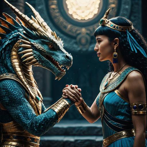 Cinematic Mystic Dragon and Cleopatra Handshake