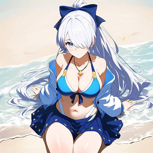 Illustration of Anastasia (swimsuit archer) (fate), fate/grand order in the style of Samidare (hoshi)