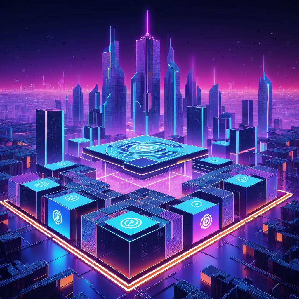 Futuristic Cityscape Inspired by Bitcoin Logo