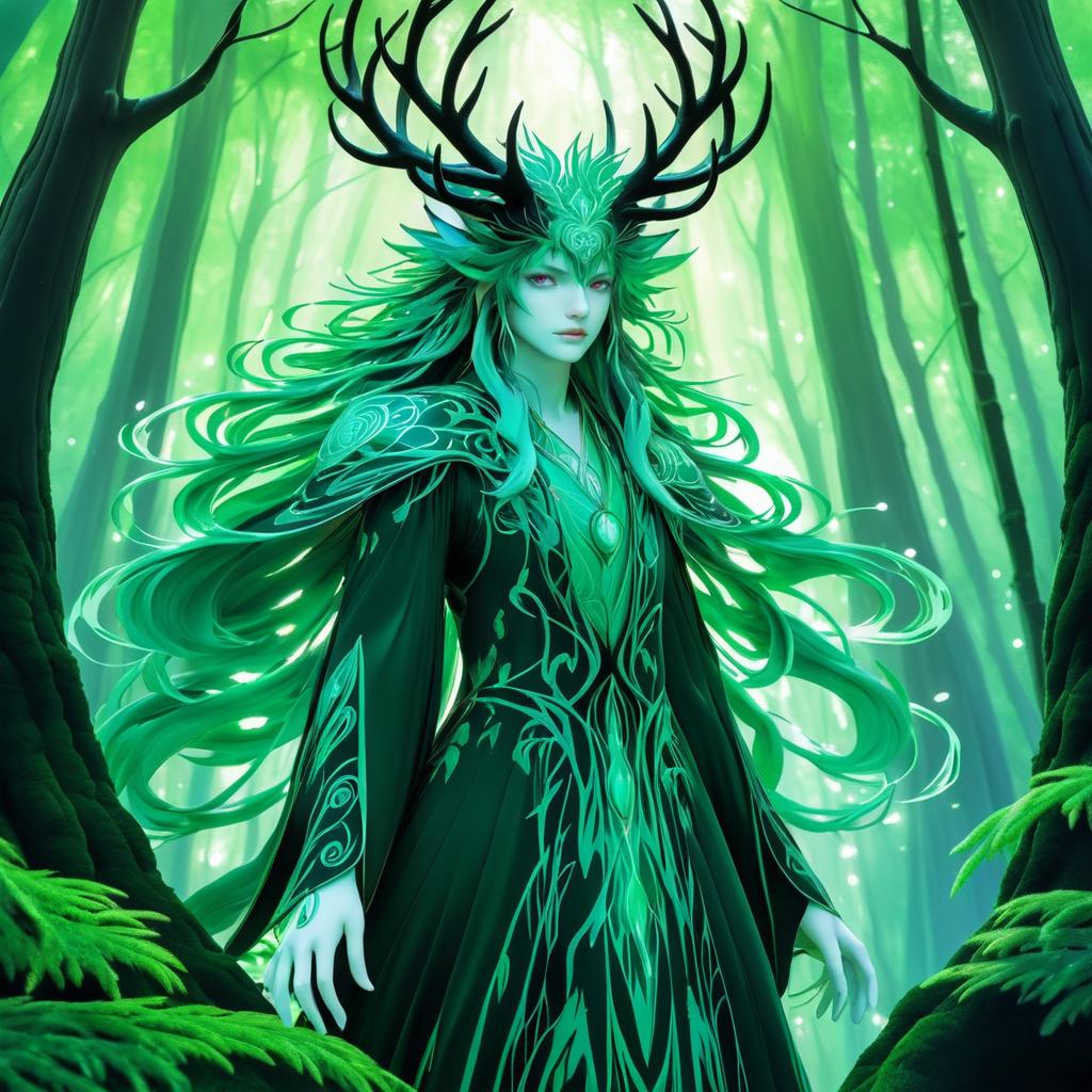 Mystical Forest Spirit in CLAMP Style