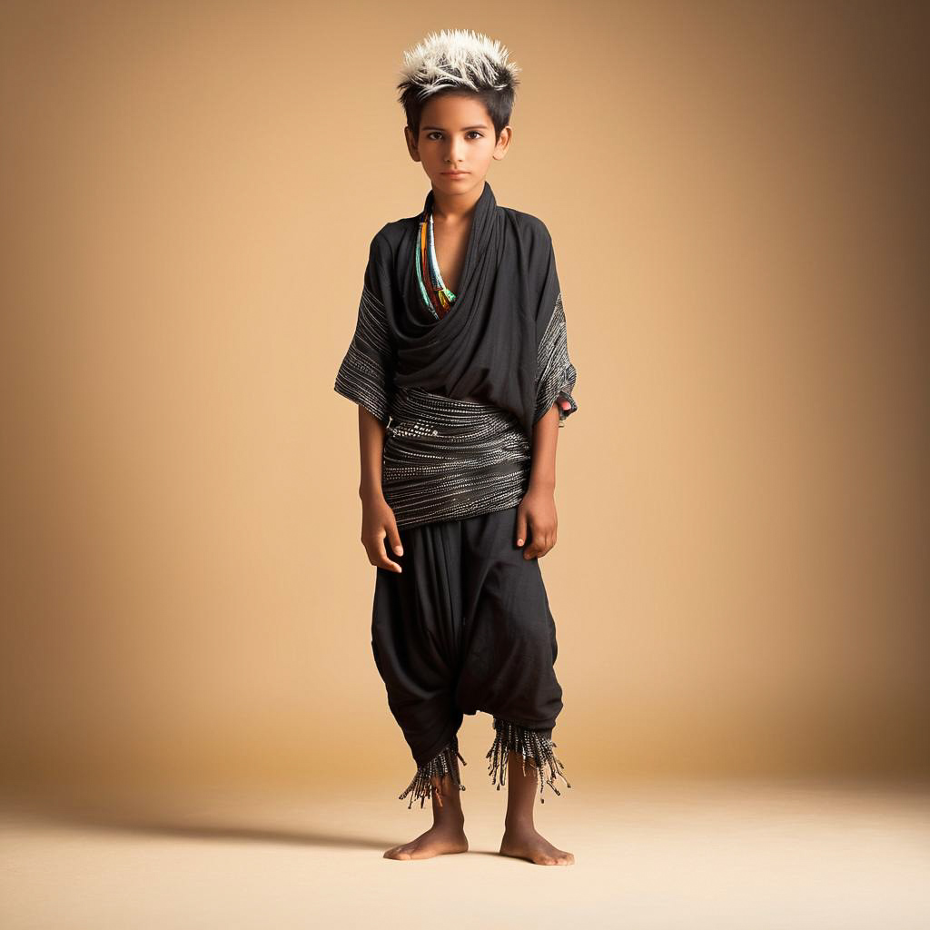 Curious Young Tuareg Boy in Festival Setting