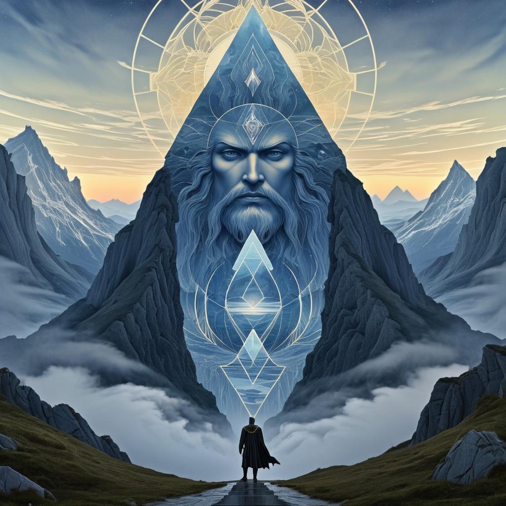 Ethereal Giant with Mountain in Hand