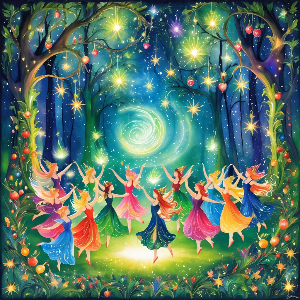 Elves' Midsummer Night Celebration in Fantasy