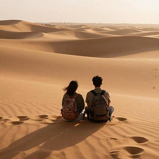 Serene Desert Companionship at Sunset