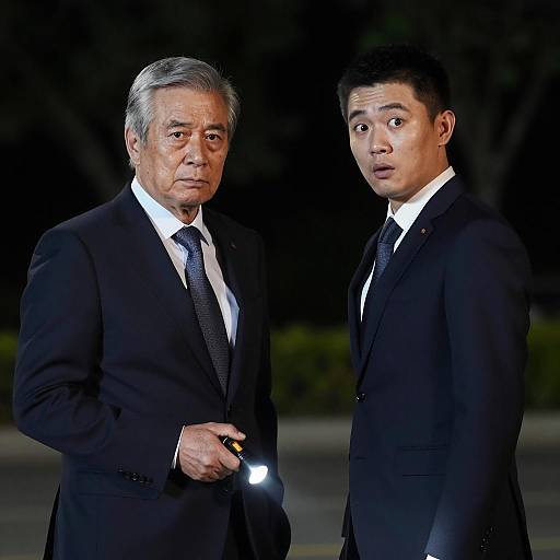 Mysterious Night Encounter in Suits