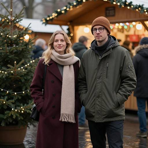 Festive Christmas Market Photo Scene