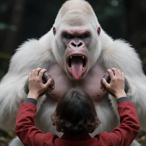 Intense Anthropomorphic Gorilla Encounter