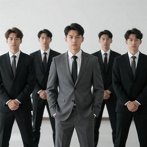 Group of Asian Men in Business Suits