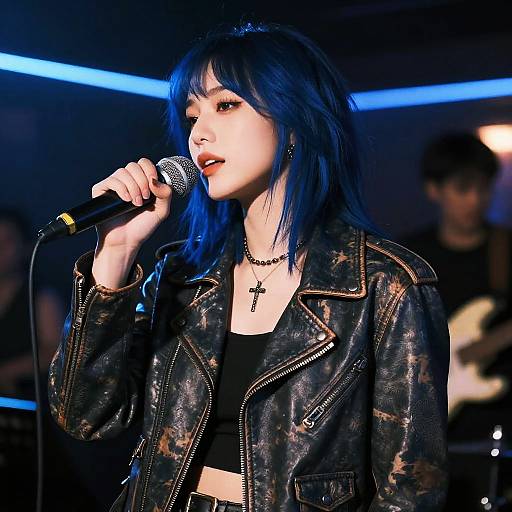 Midnight Blue Hairstyle Musician Editorial