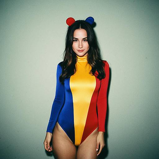 Nude Bodysuit Costume Girl Pose