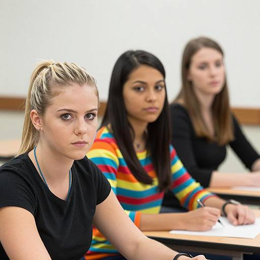 Three Women in Classroom Setting
