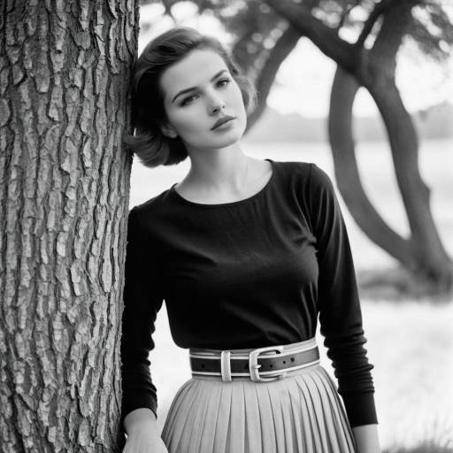 Portrait of Woman Leaning on Tree