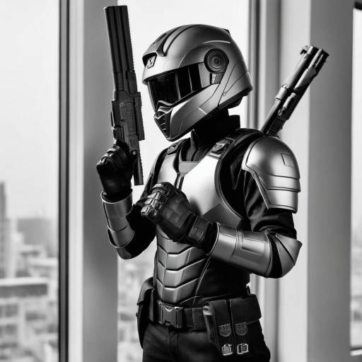 Monochrome Male with Helmet and Weapon