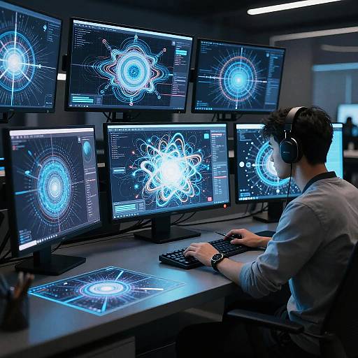 Digital Artist at High-Tech Workstation