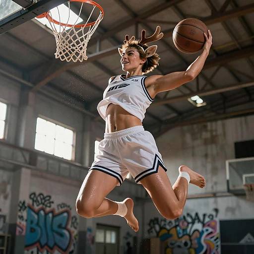 Dynamic Sports Portrait of Athletic Deer