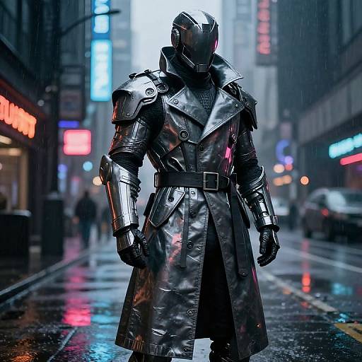 Futuristic Armored Trench Coat Warrior