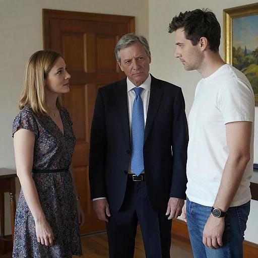 Three People in a Room Scene