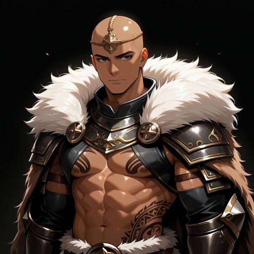 Tattooed Warrior in Dark Armor Tattooed Warrior in Dark Armor