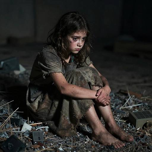 Cinematic Dark Synth Beggar Girl