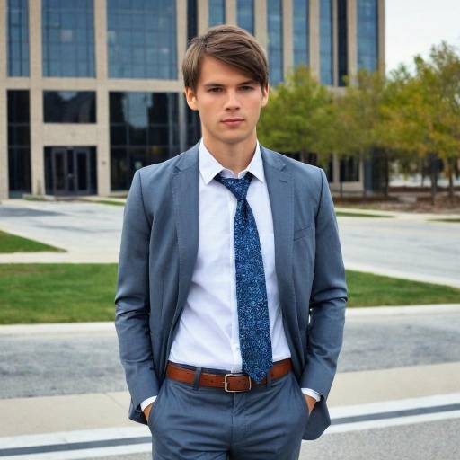 Stylish Boy in Formal Attire Outdoors