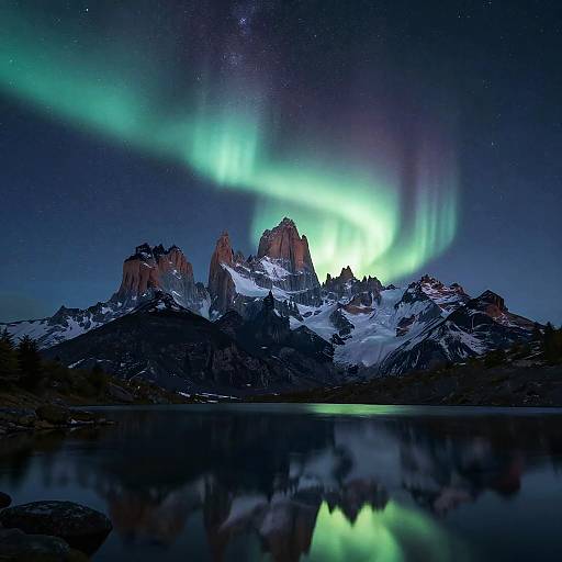 Majestic Mountain Range Under Starry Sky