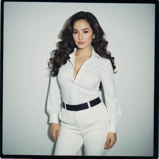 Elegant Woman in White Outfit